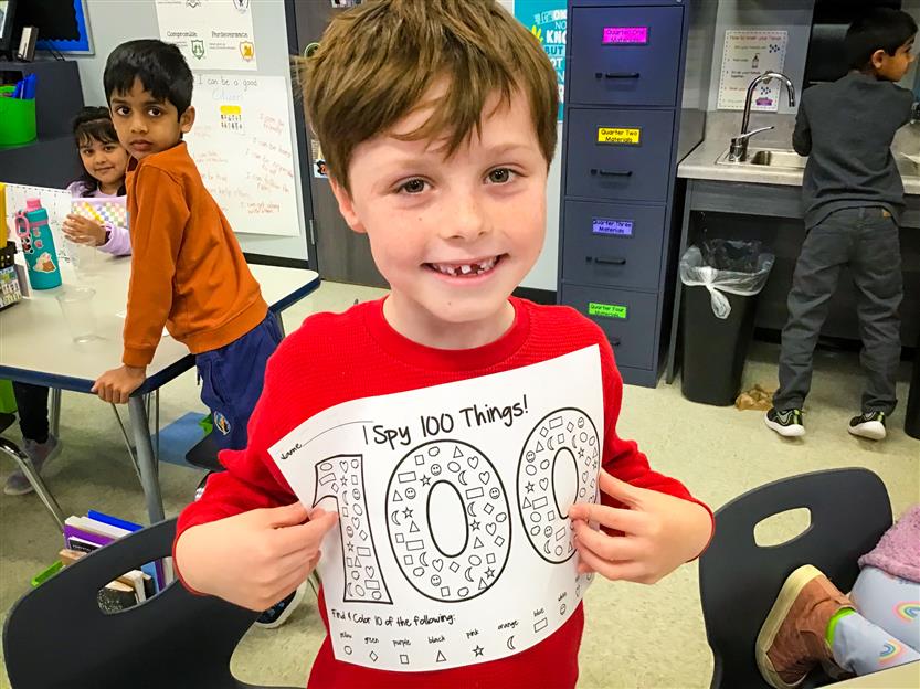 Students celebrate the 100th day of school